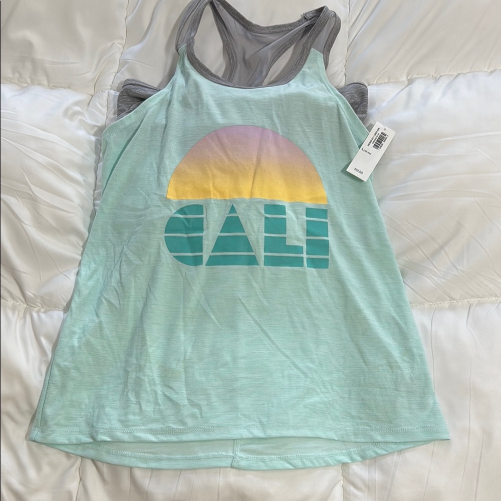 Cali Graphic Tank Top w Built in Sports Bra
